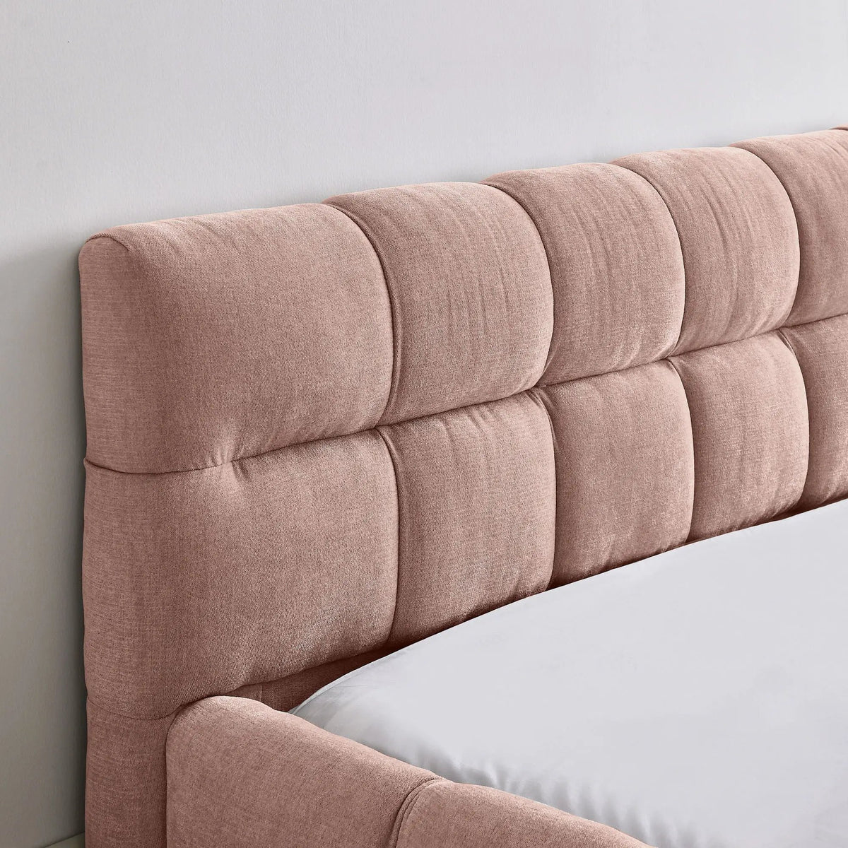 Modern Platform Storage Bed Frame | Thick Fabric Upholstery | Soft Headboard | Solid Construction