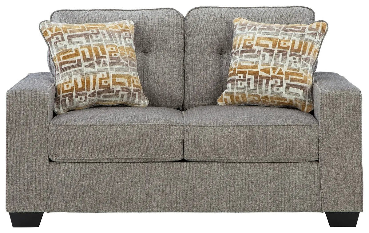 Loveseat | Track Arms | Transitional Style | Neutral Upholstery