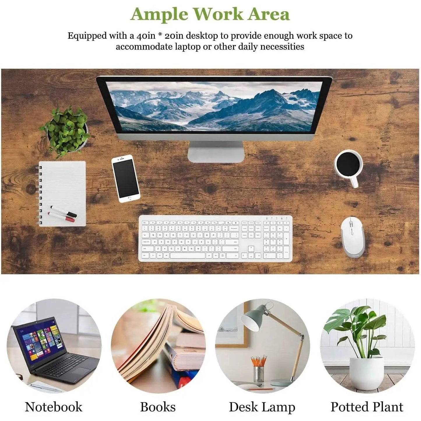 Industrial Laptop Desk 39.4 Inch Length 19.7 Inch Width from PriceLows™
