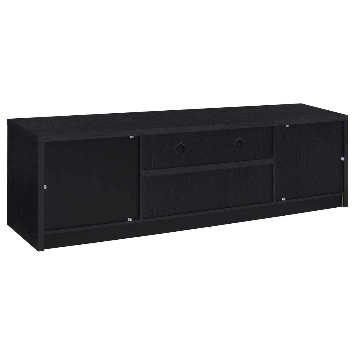 Winfield 78-inch 2-door TV Stand Media Console | 78 x 15.5 x 22 in | Engineered Wood & Veneer | Black