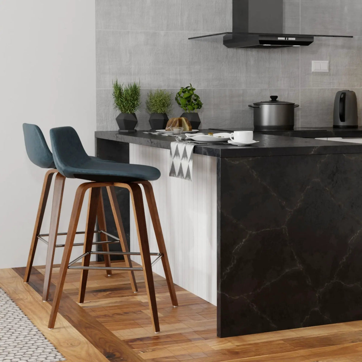 Randolph Bentwood Stools | Set Of 2 | Mid Century Modern Style | Counter And Bar Height