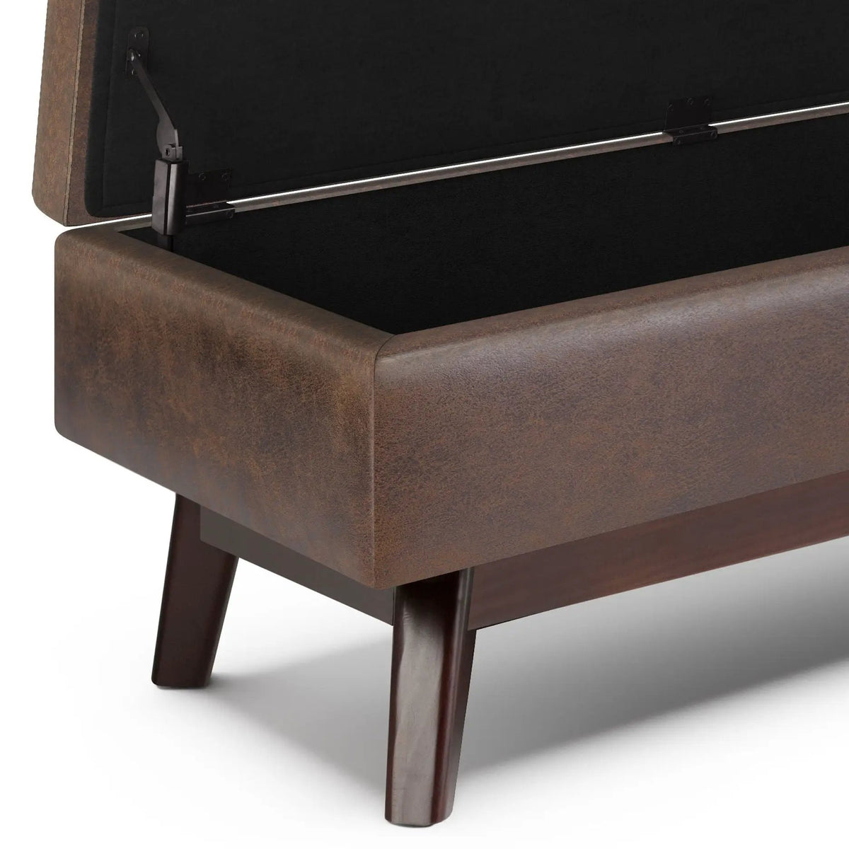 Storage Ottoman | Rectangular Design | Solid Wood Frame | Lift Top