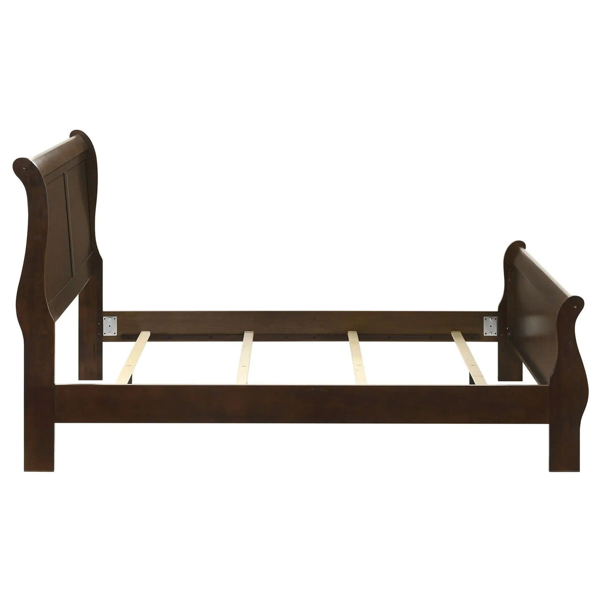 Louis Philippe Wood Full Sleigh Bed | 56.25 x 84.5 x 47.25 in | Wood | Cappuccino