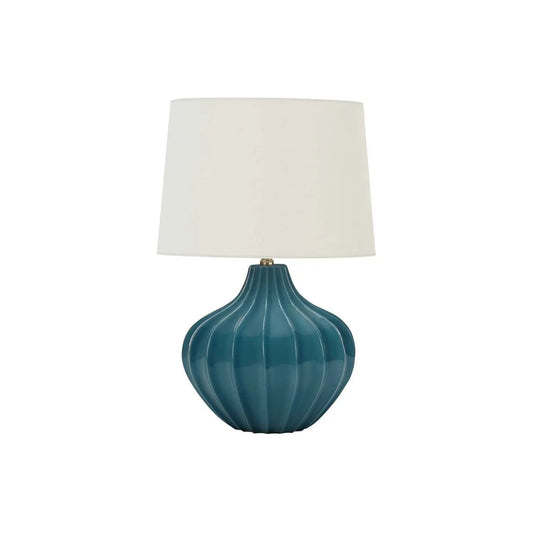 Lighting, Table Lamp, Ceramic, Transitional - | 16 x 16 x 24.25 in | Linen & Metal | Blue