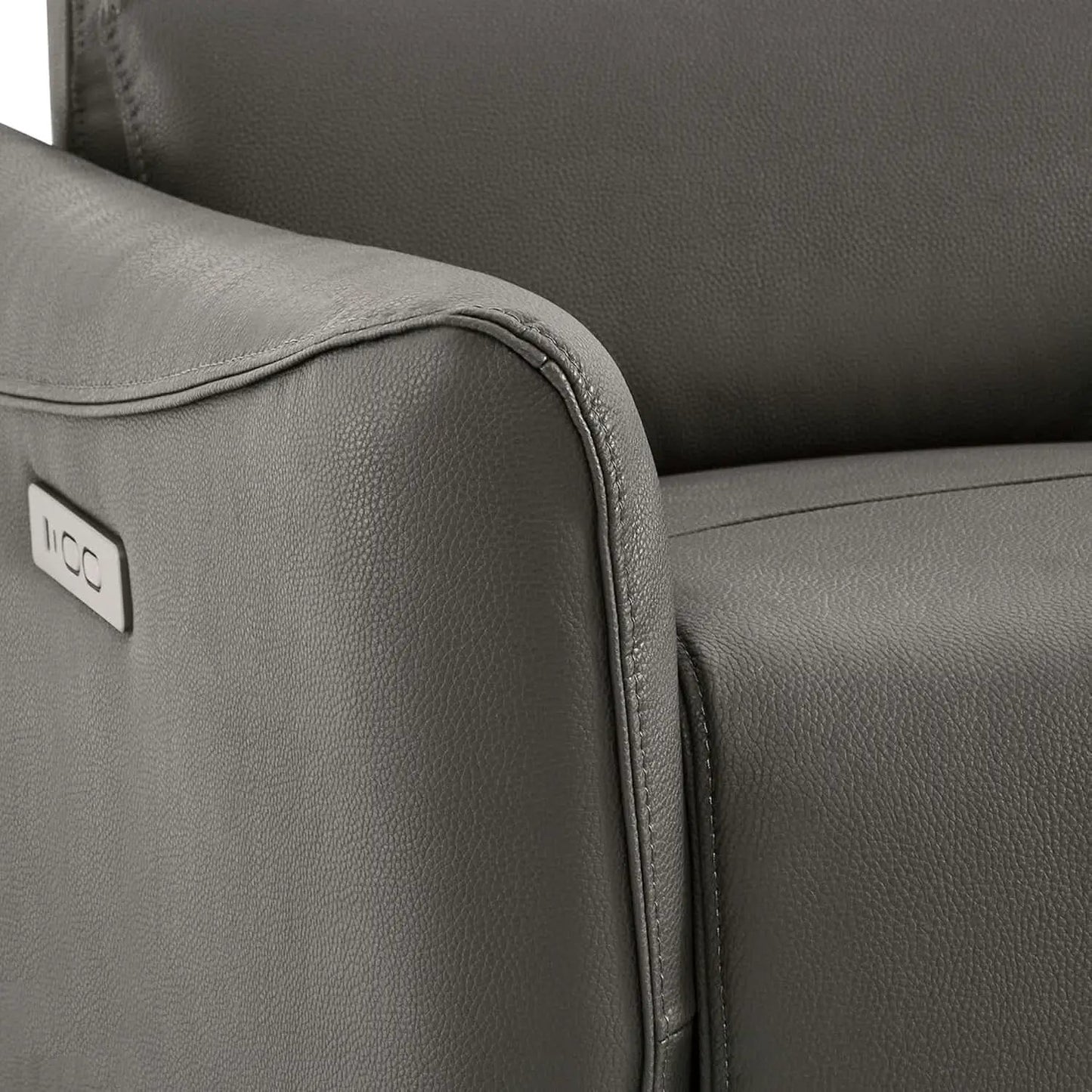 Power Recliner Chair USB Charging Charcoal Faux Leather from PriceLows™