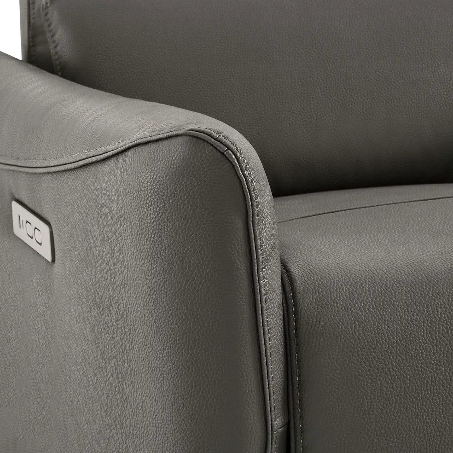 Power Recliner Chair USB Charging Charcoal Faux Leather from PriceLows™