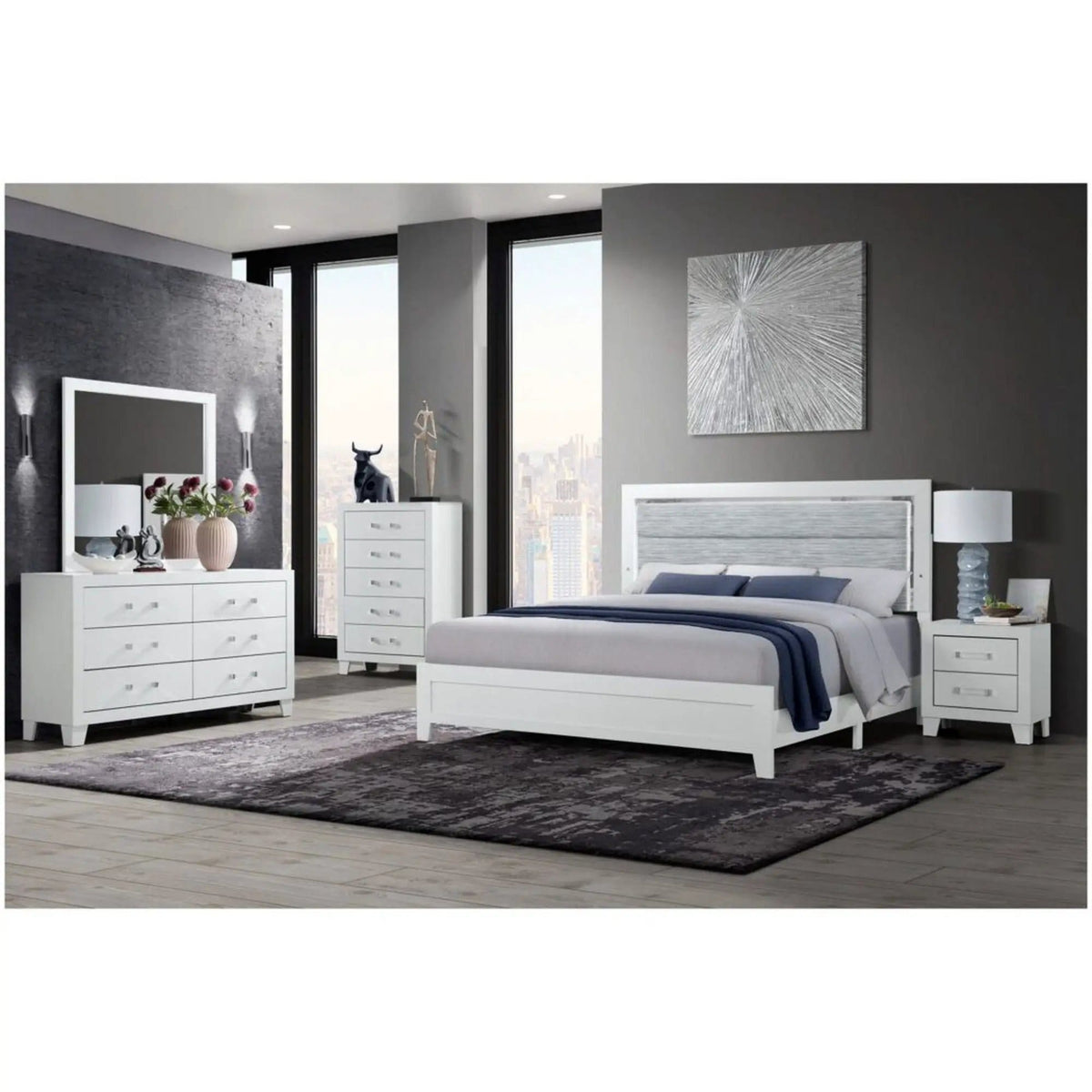 Omoda Dresser | 58.46 x 16.22 x 33.27 in | Wood & Acrylic | White