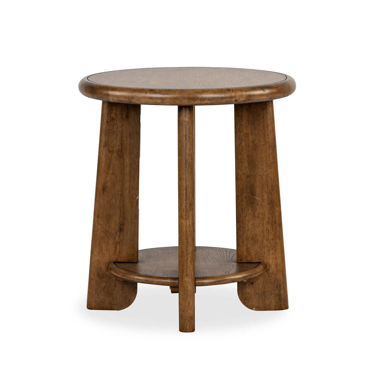 Tanner Round End Table | 24 x 24 x 26 in | Veneer & Wood | Tawny Brown