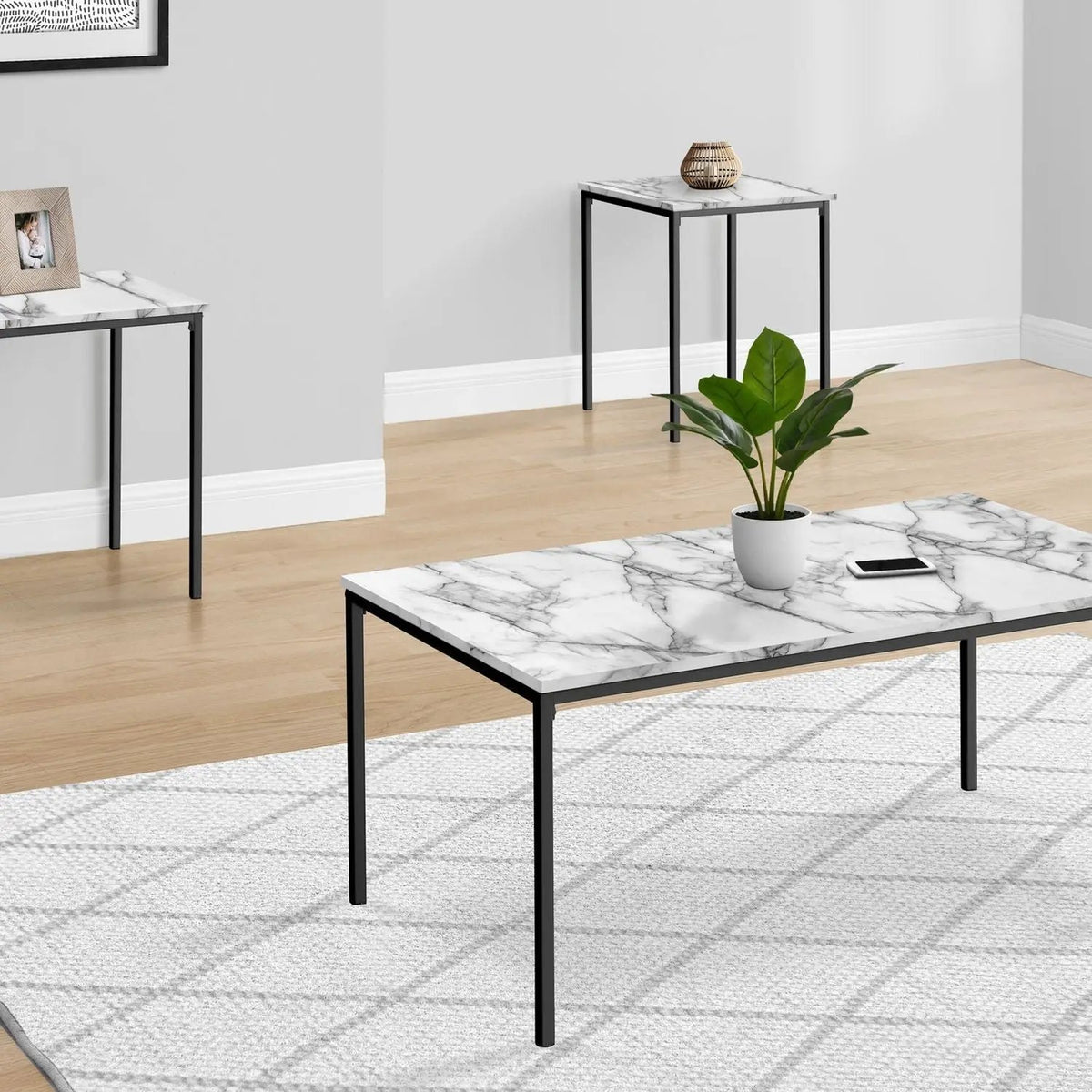 Coffee And End Table Set | Set Of 3 | Contemporary Design | High-Density Laminate Tops