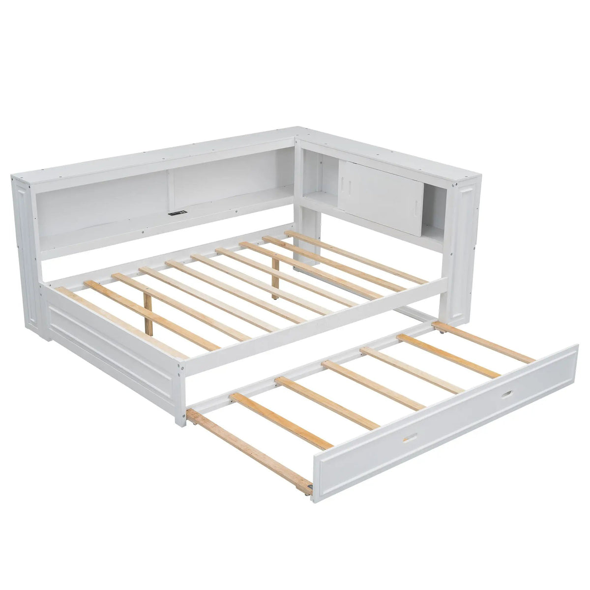 Daybed With Trundle | Storage Shelves | LED Strip With Remote | USB Charging