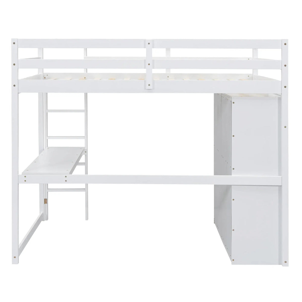 Loft Bed With Wardrobe | Built-In Desk | Two-Tier Shelves | Three Large Drawers