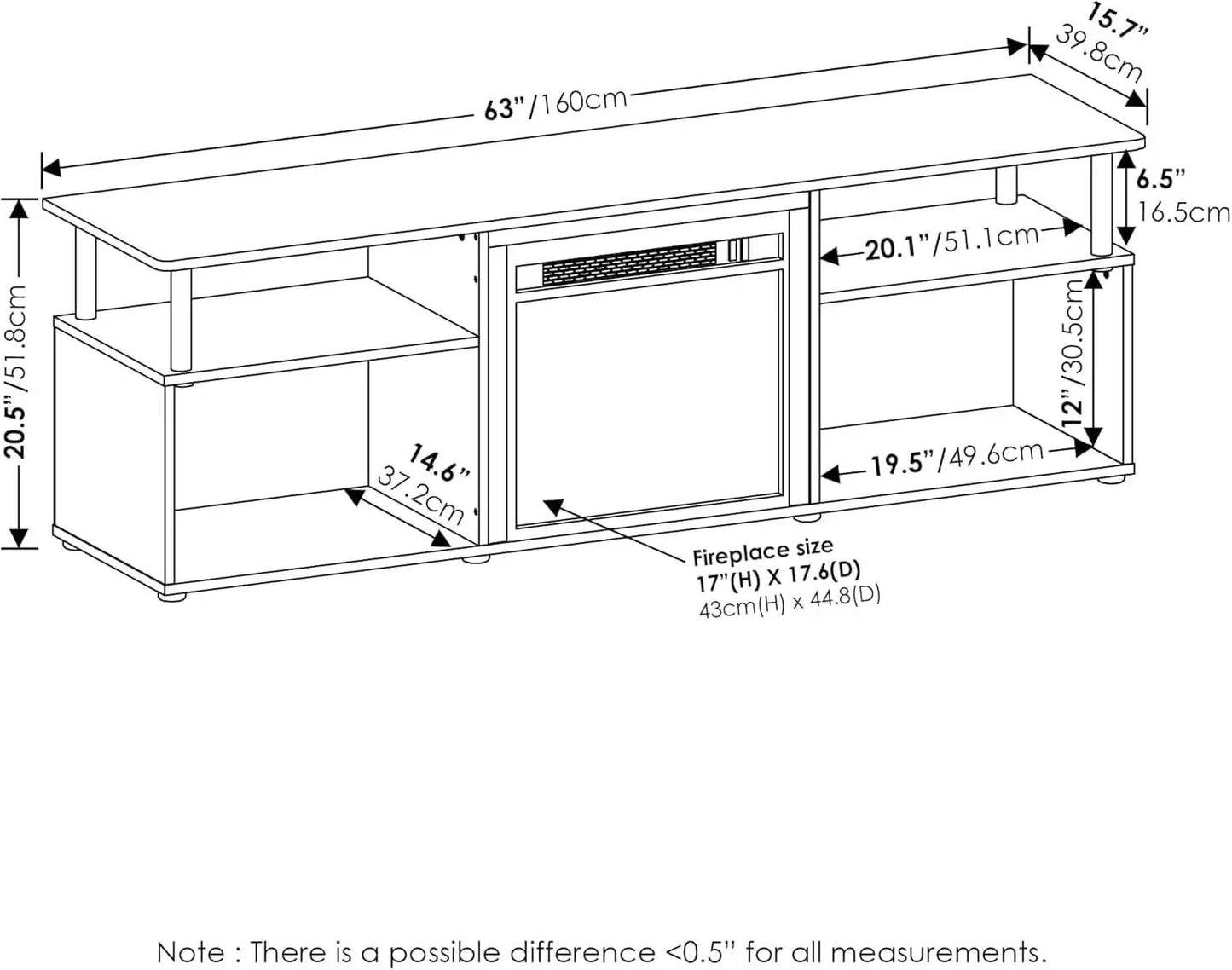 Entertainment Center With Electric Fireplace For 70 Inch TV from PriceLows™