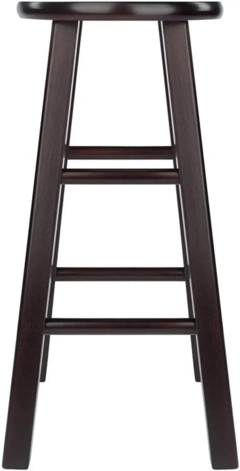 Espresso Counter Stool Set 2 Piece Solid Wood 24 Inch from PriceLows™