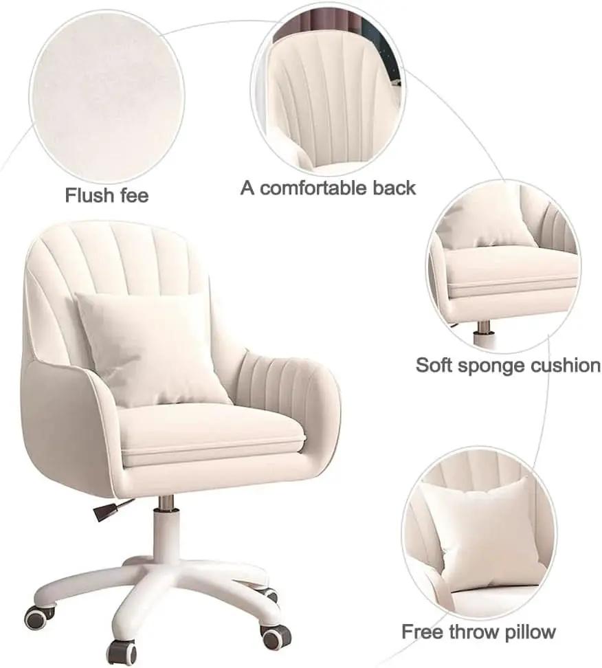 Velvet Mid Back Office Chair With Adjustable Height from PriceLows™