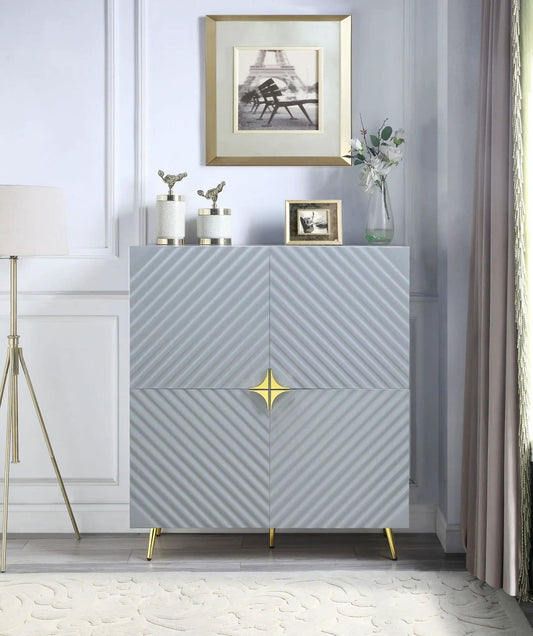 Gaines High Gloss Accent Cabinet | 16 x 43 x 46 in | Metal | Living Room