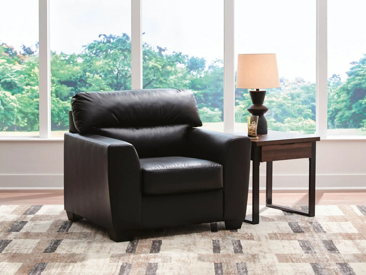 Chair | Faux Leather | Contemporary Design | Midnight