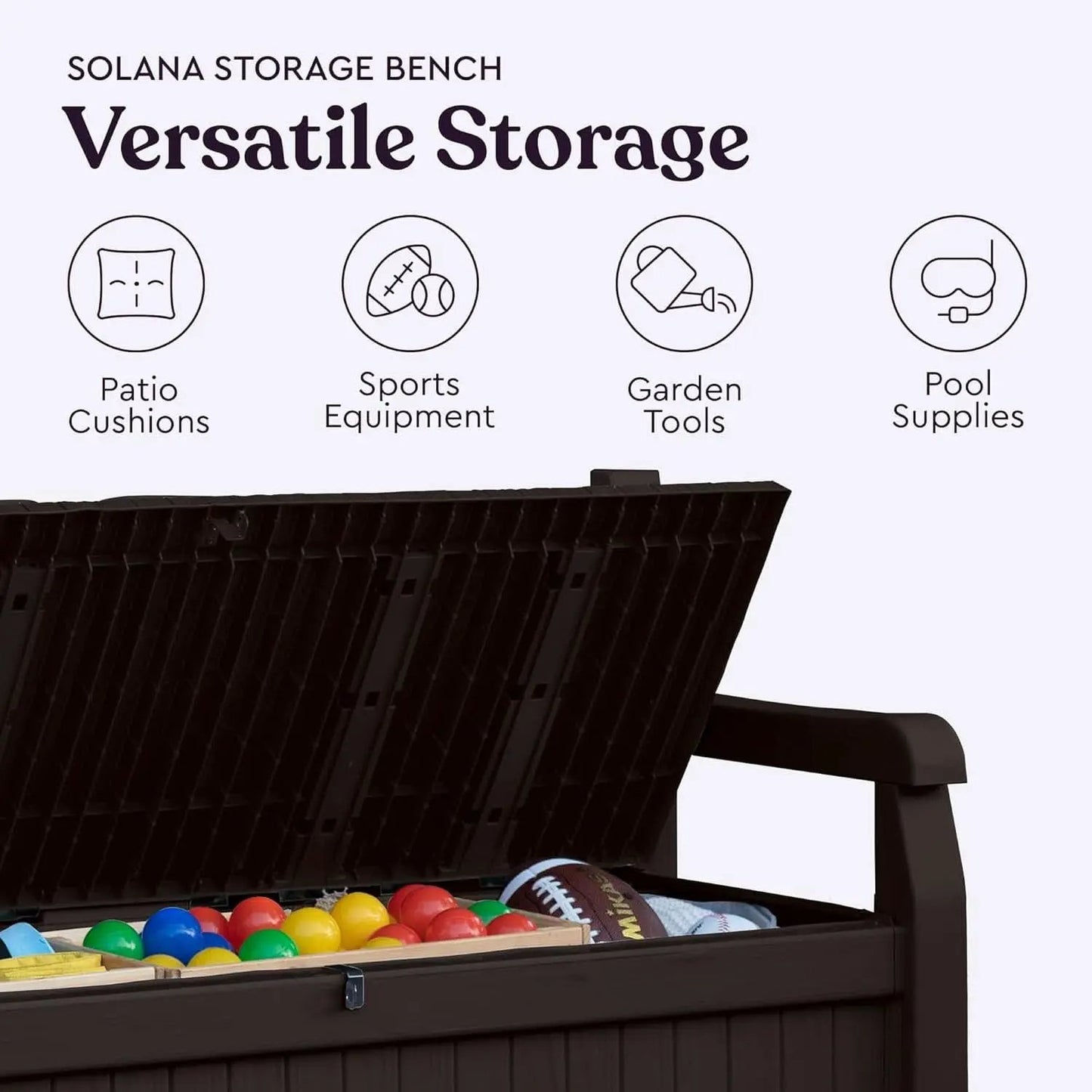 70 Gallon Outdoor Storage Bench Box for Garden Tools from PriceLows™