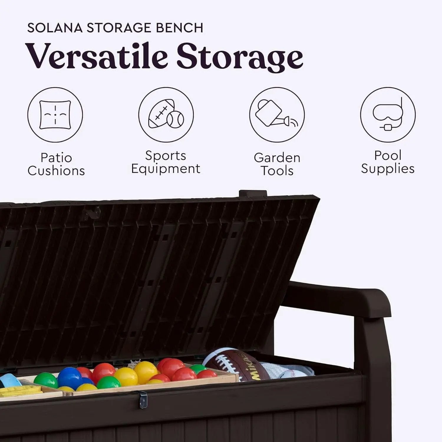 70 Gallon Outdoor Storage Bench Box for Garden Tools from PriceLows™