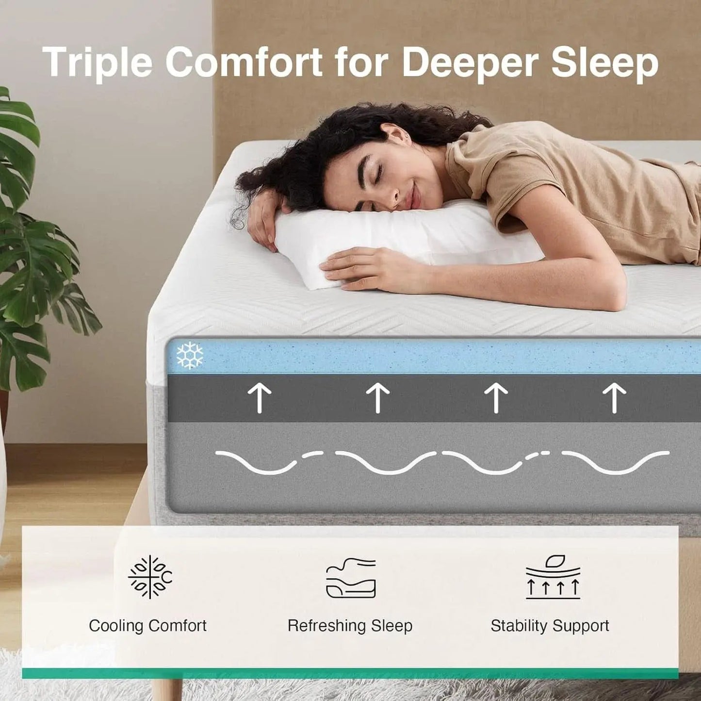 Queen Memory Foam Mattress 12Inch Medium Plush Comfort from PriceLows™