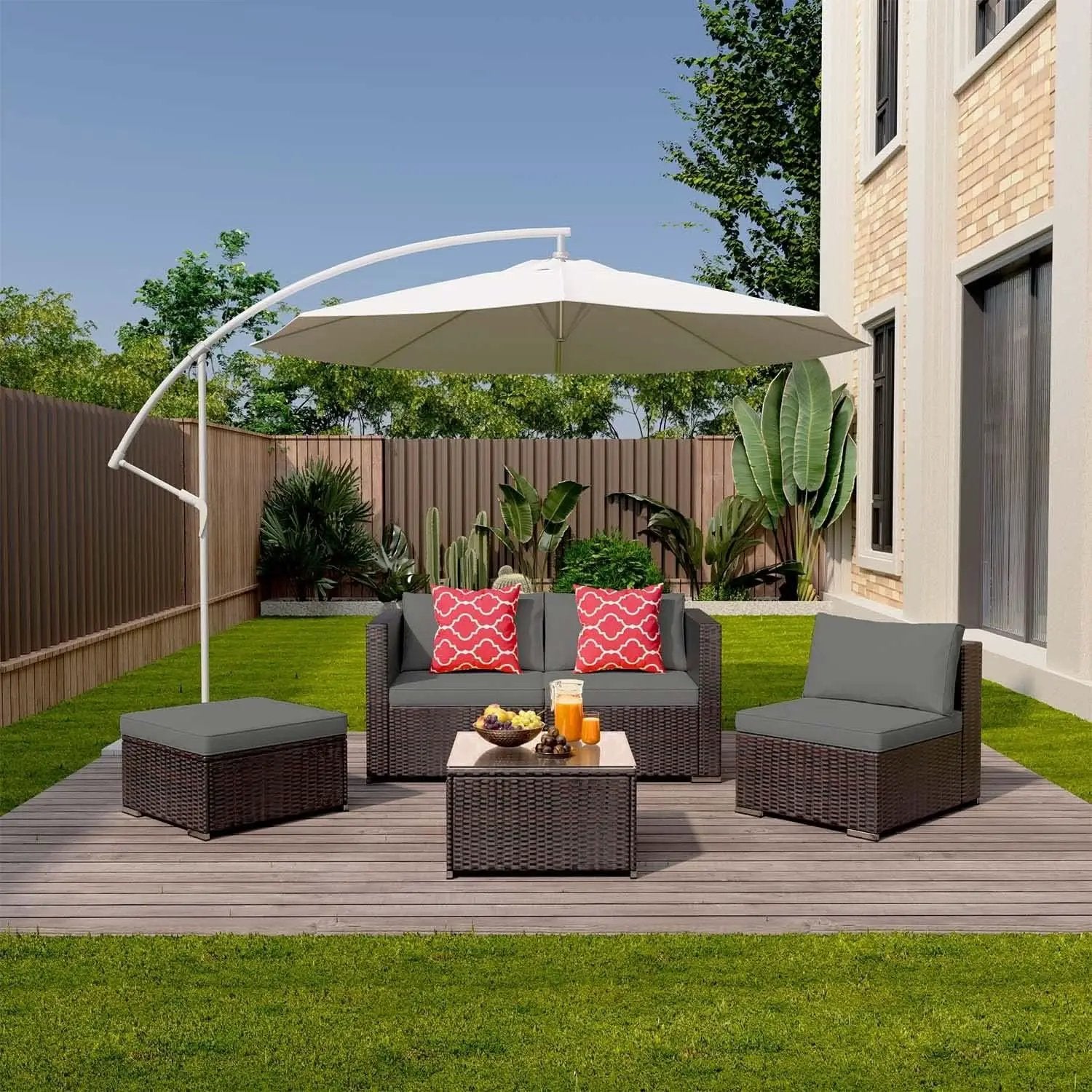 Outdoor Patio Conversation Set All Weather Gray Sectional from PriceLows™