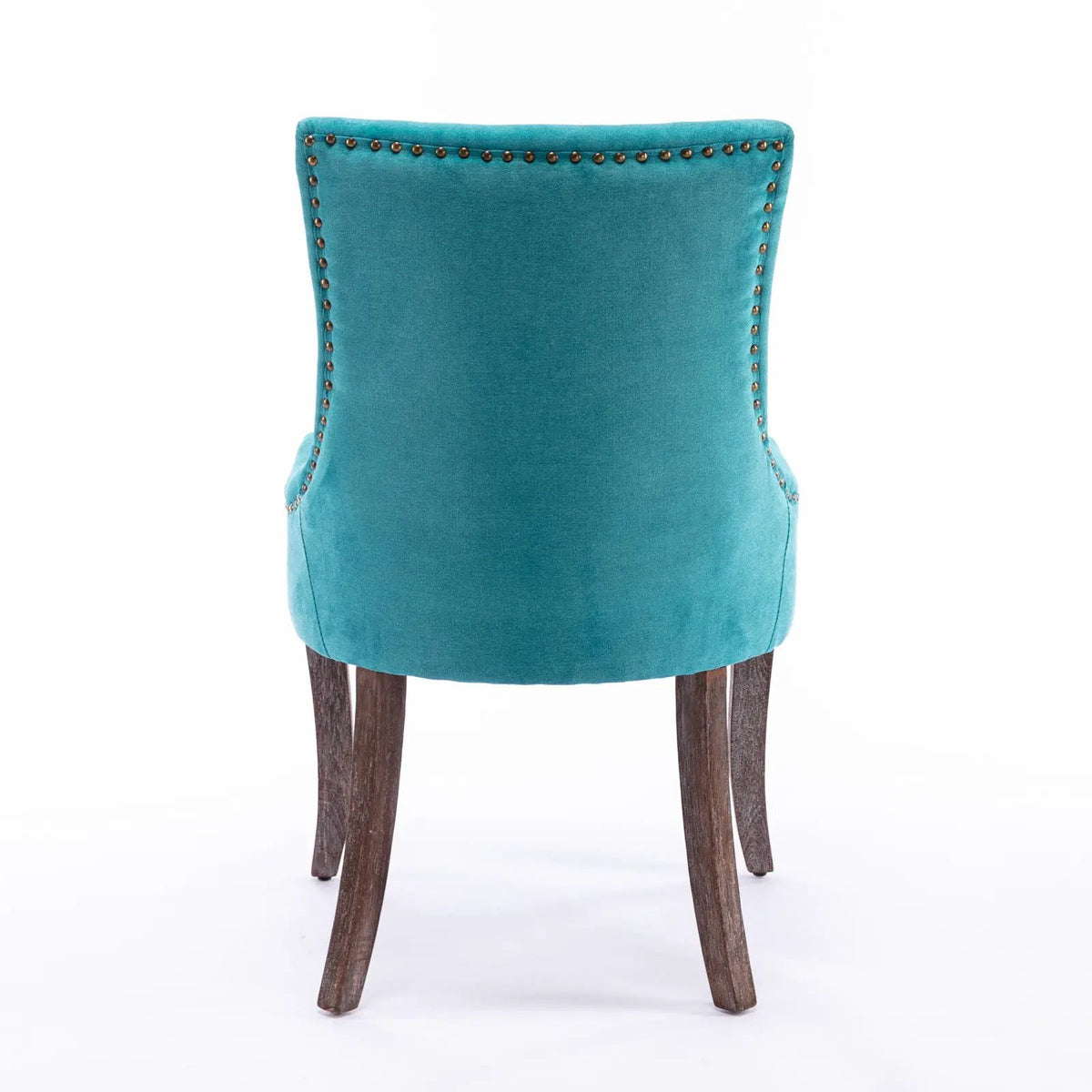 Ultra Nail Head Dining Chairs | Set Of 2 | Neutral Solid Wood Legs | Soft Fabric