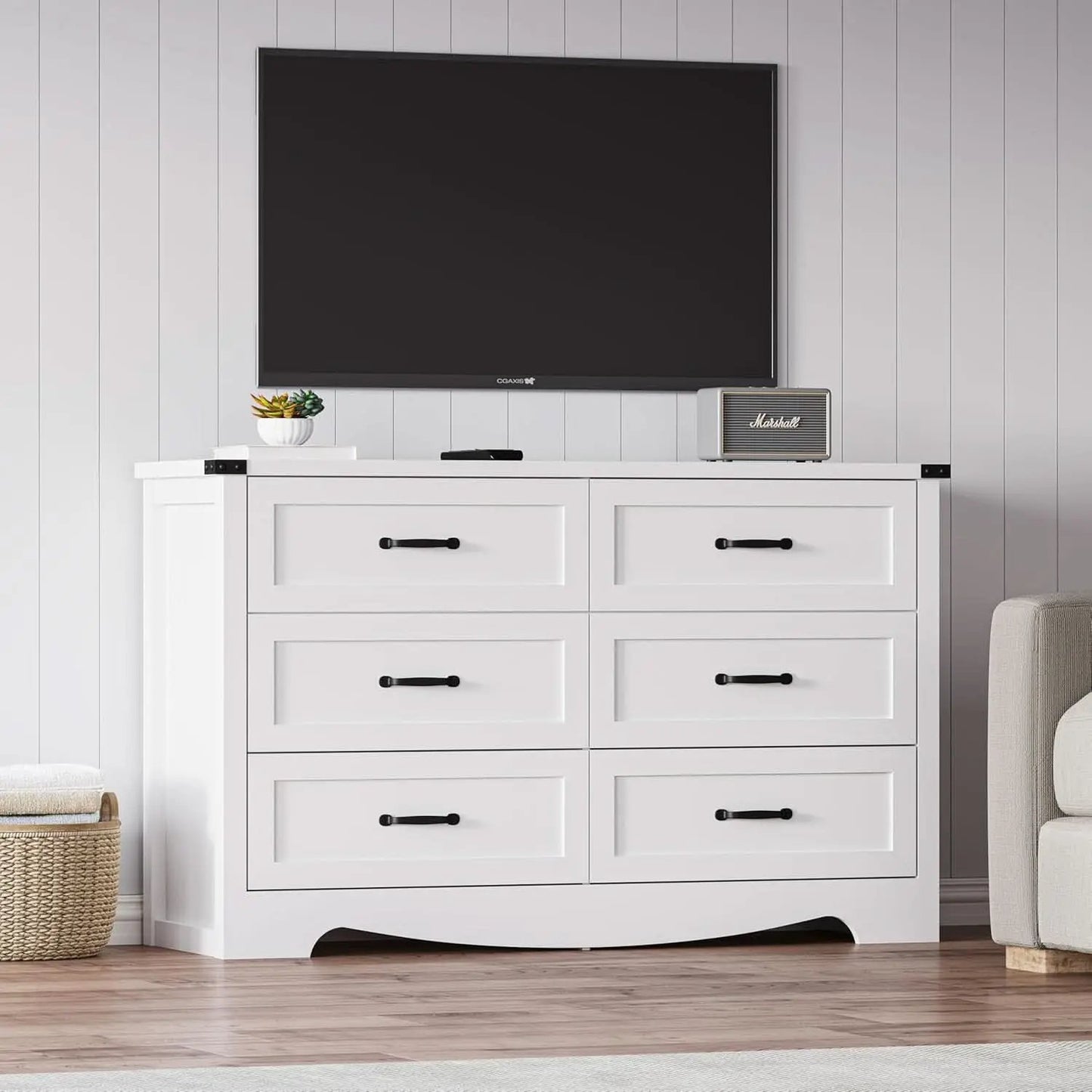 Six Drawer Dresser FortySevenInch Television Console from PriceLows™