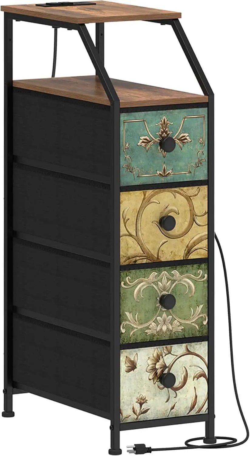 Narrow Tall Dresser With Integrated Charging Station from PriceLows™