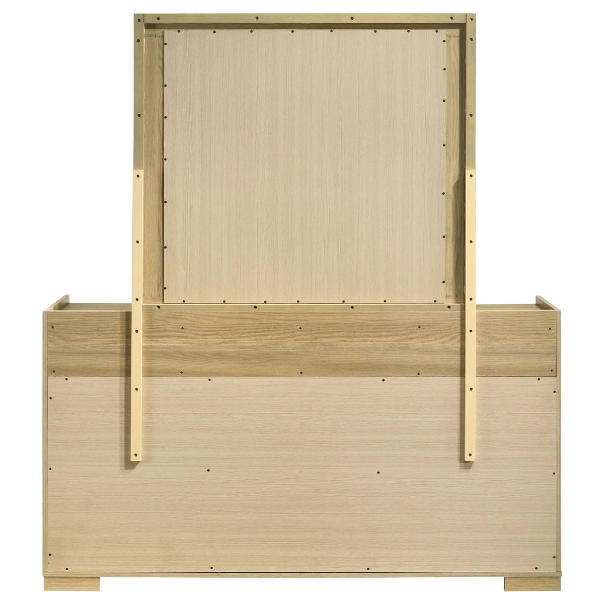 Hyland 6-drawer Dresser with Mirror | 60.75 x 17.25 x 70.25 in | Engineered Wood & Veneer | Natural