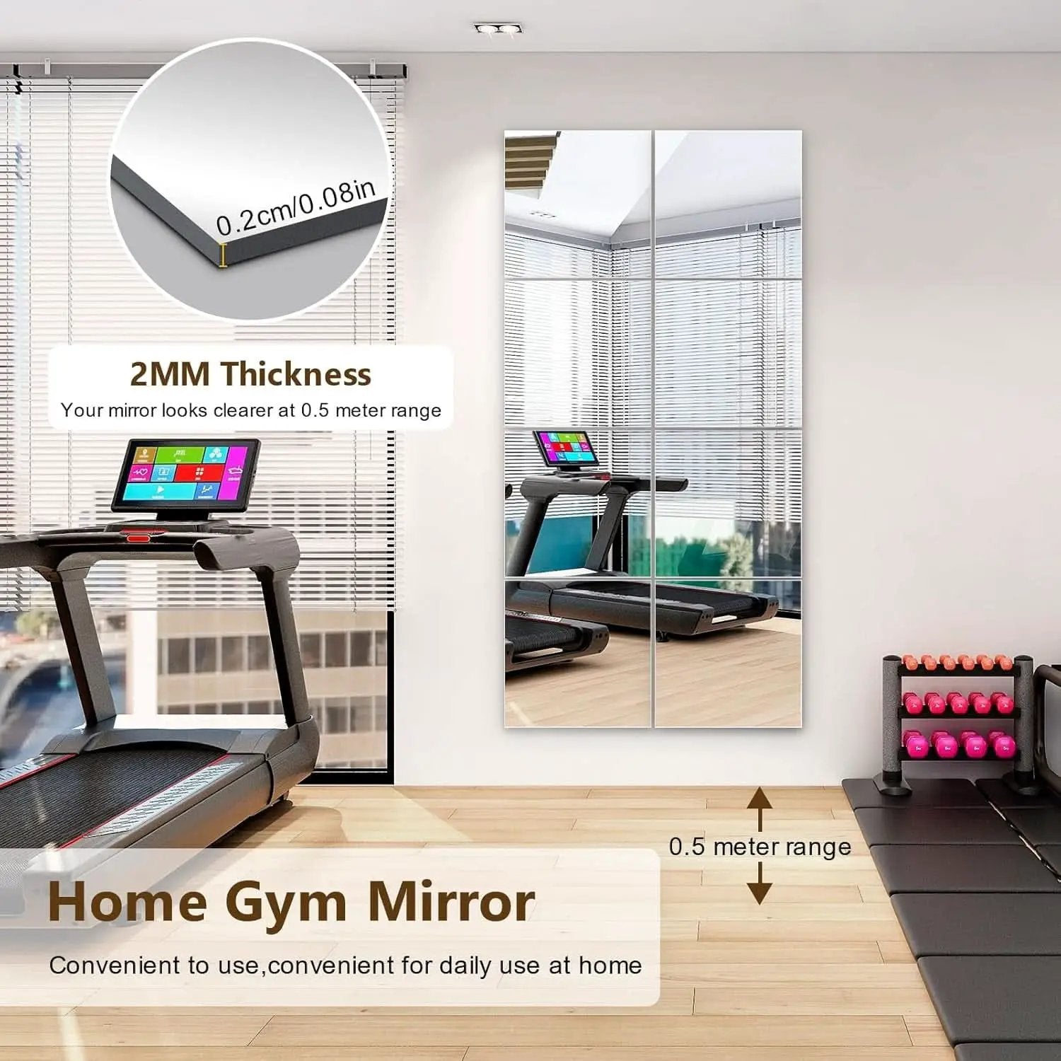 Set Of 4 12x12 Inch Acrylic Mirror Tiles For Wall Decor from PriceLows™