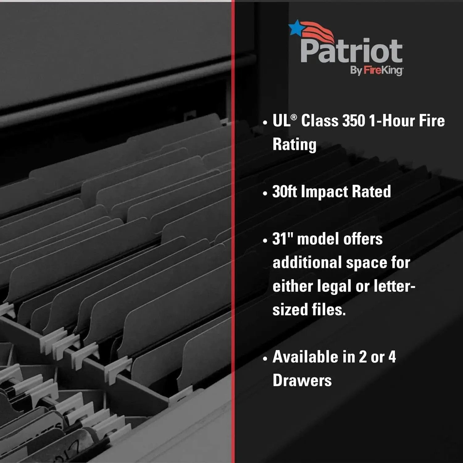 Patriot Vertical 4 Drawer Fire Rated File Cabinet USA Made from PriceLows™