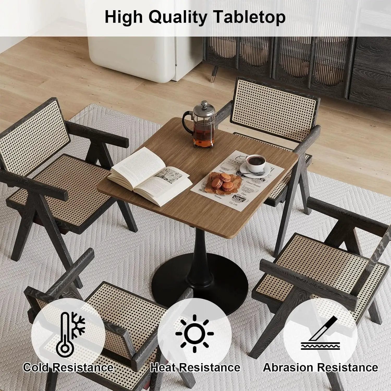Walnut Finish Tulip Contemporary Dining Table For Two from PriceLows™