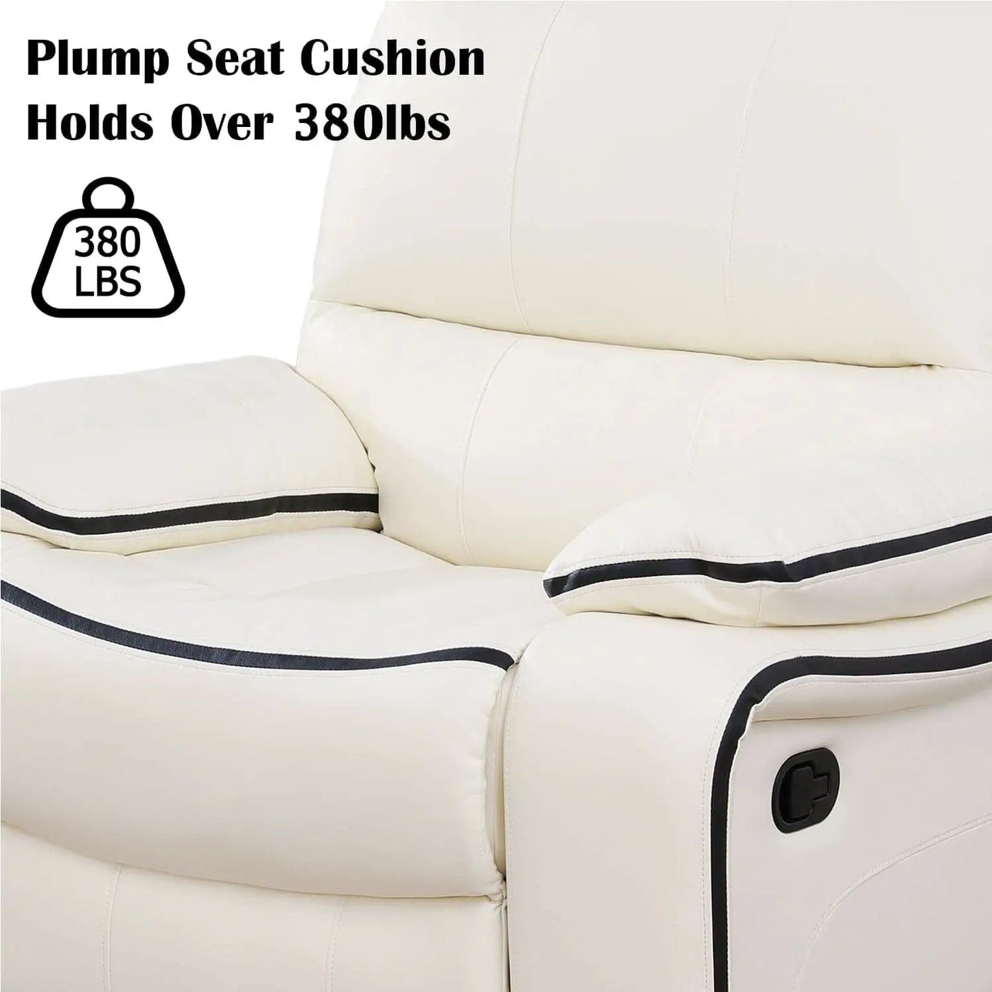 Leather Recliner Sofa Set With Storage Console White from PriceLows™