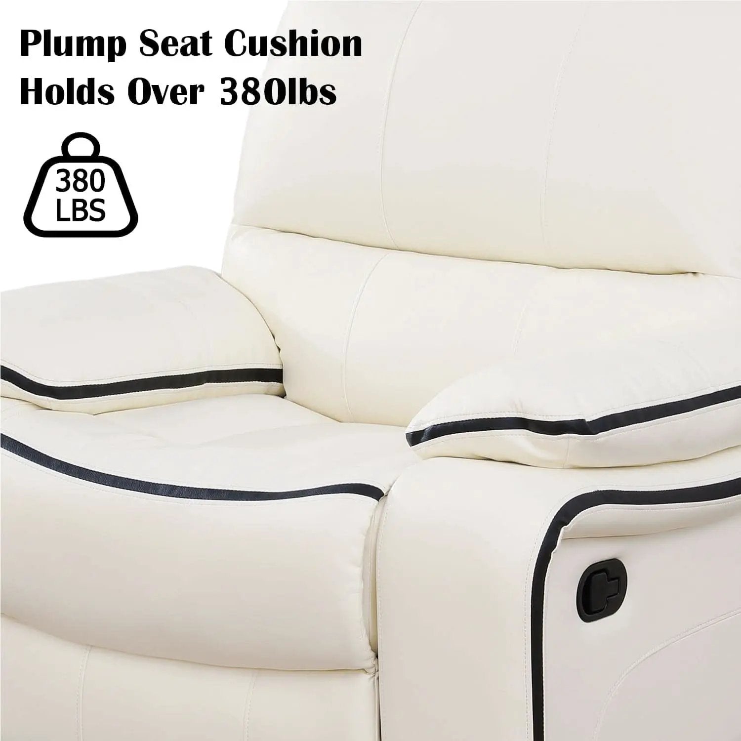 Leather Recliner Sofa Set With Storage Console White from PriceLows™