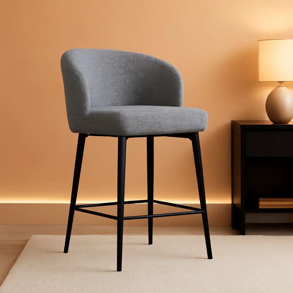 Set Of 3 Counter Height Bar Stools 360 Degree Swivel Grey from PriceLows™