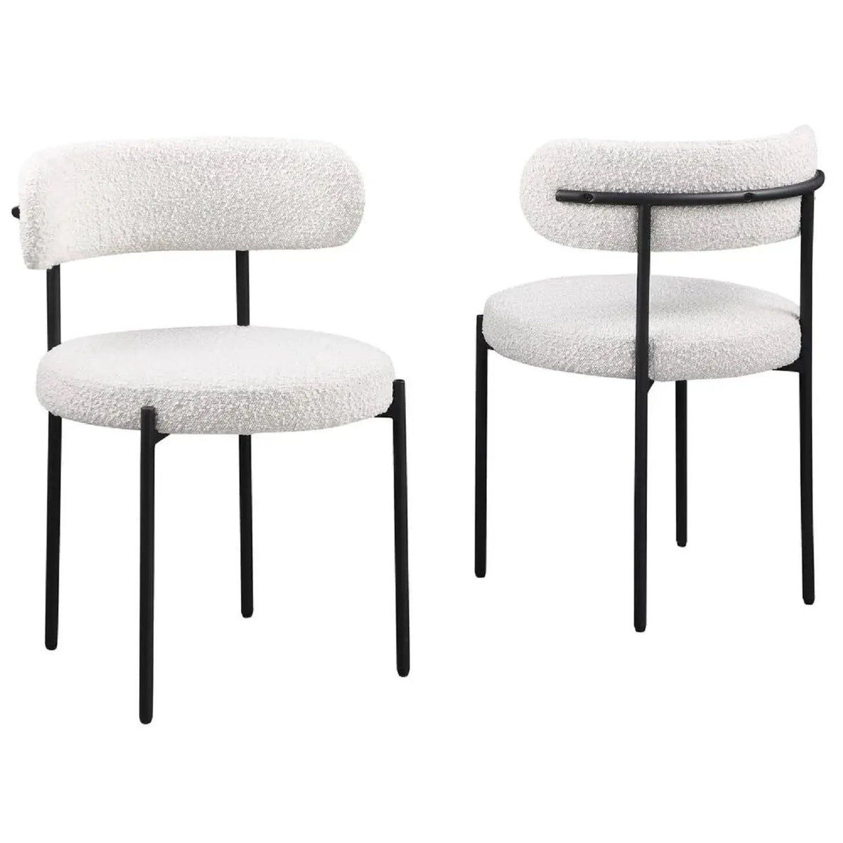 Upholstered Kitchen Chairs | Fabric Upholstery | Metal Legs | Set Of 2