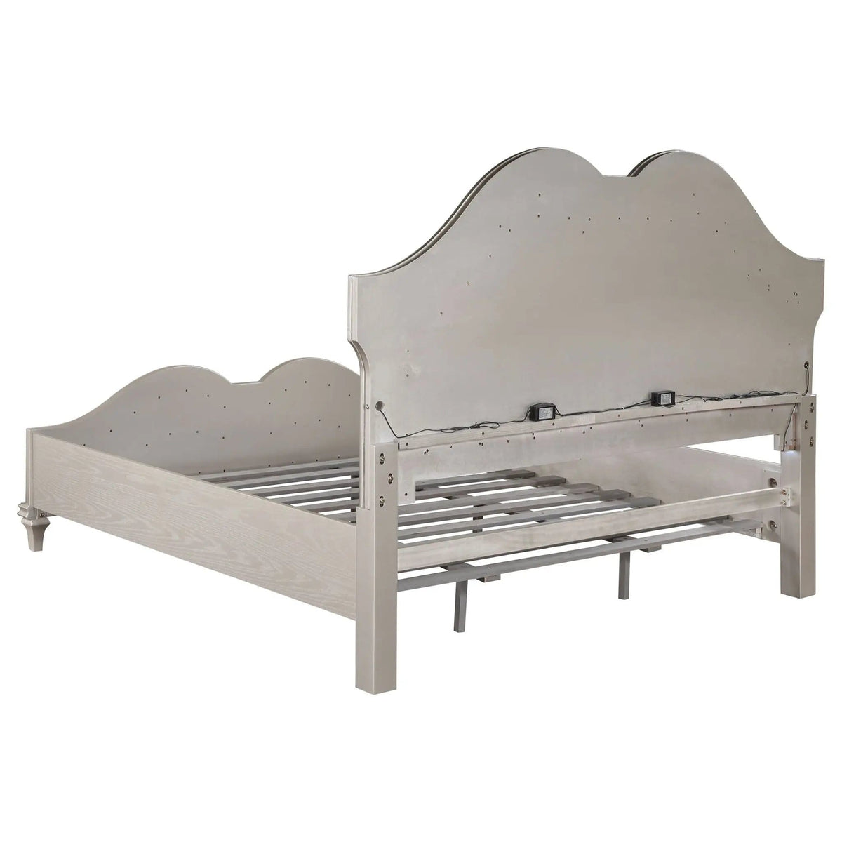 Evangeline 5-piece Eastern King Bedroom Set Silver | 5-Piece Set | Chenille | Oak