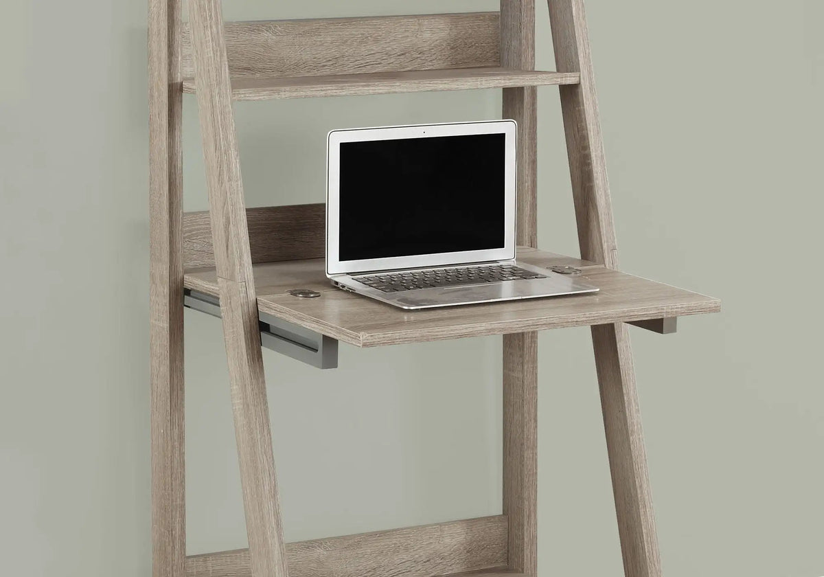 Ladder Style Leaning Desk | 61 Inch Height | Closed Storage Area | Storage Shelves