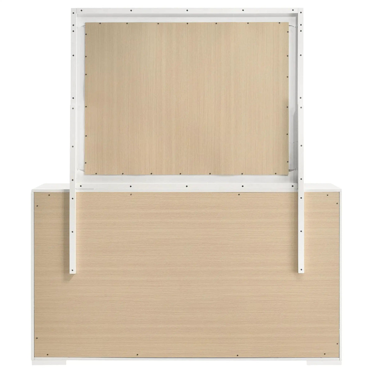 Ives 6-drawer Dresser and Mirror White High Gloss | 63 x 18 x 74 in | 6-Drawer | Bedroom