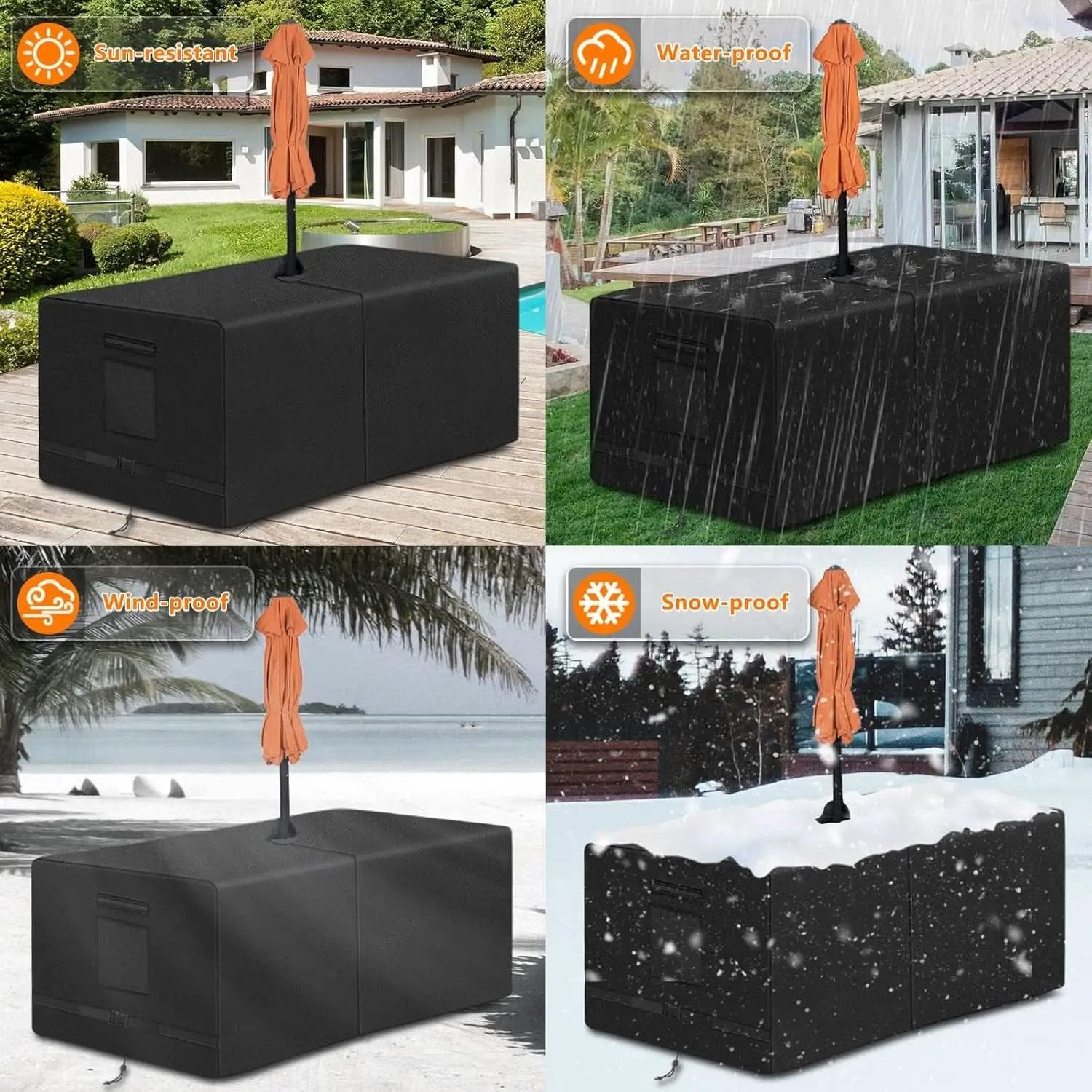 Rectangle Patio Table Cover 108 Inch Long Waterproof from PriceLows™