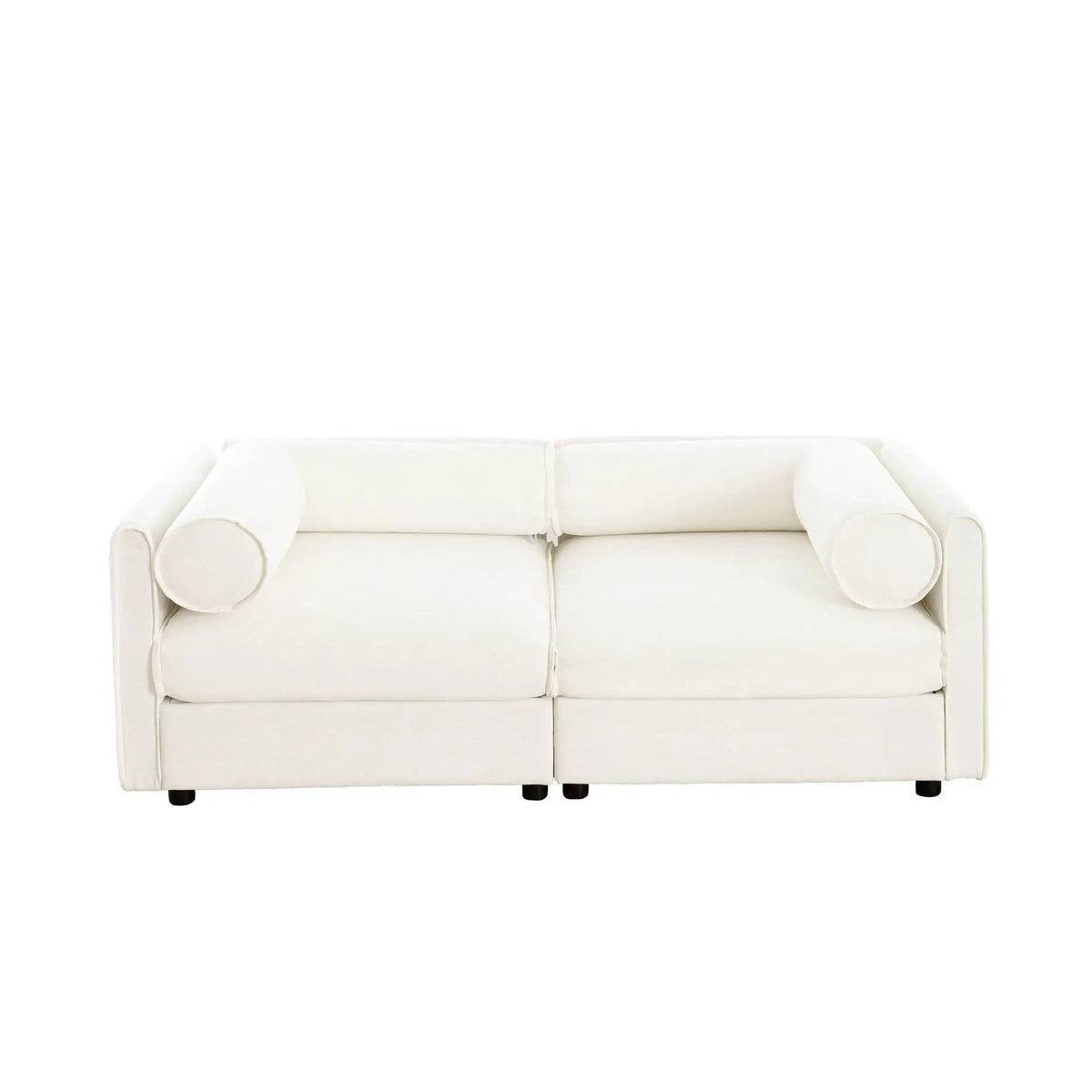 Stylish Sofa With Storage Seat And Cylindrical Backrest | Stationary Sofa | Living Room Furniture | Living Room