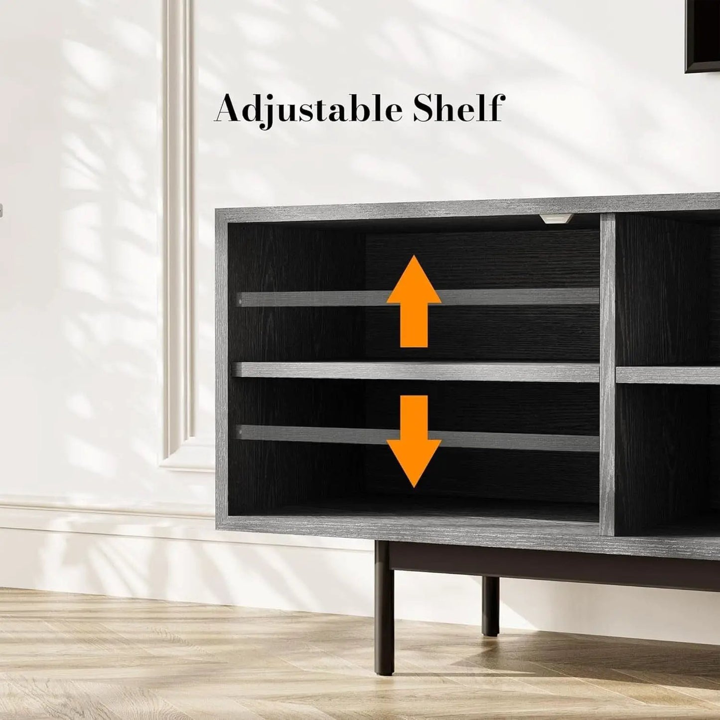 Modern Solid Wood TV Stand For 70 To 75 Inch TVs Black from PriceLows™