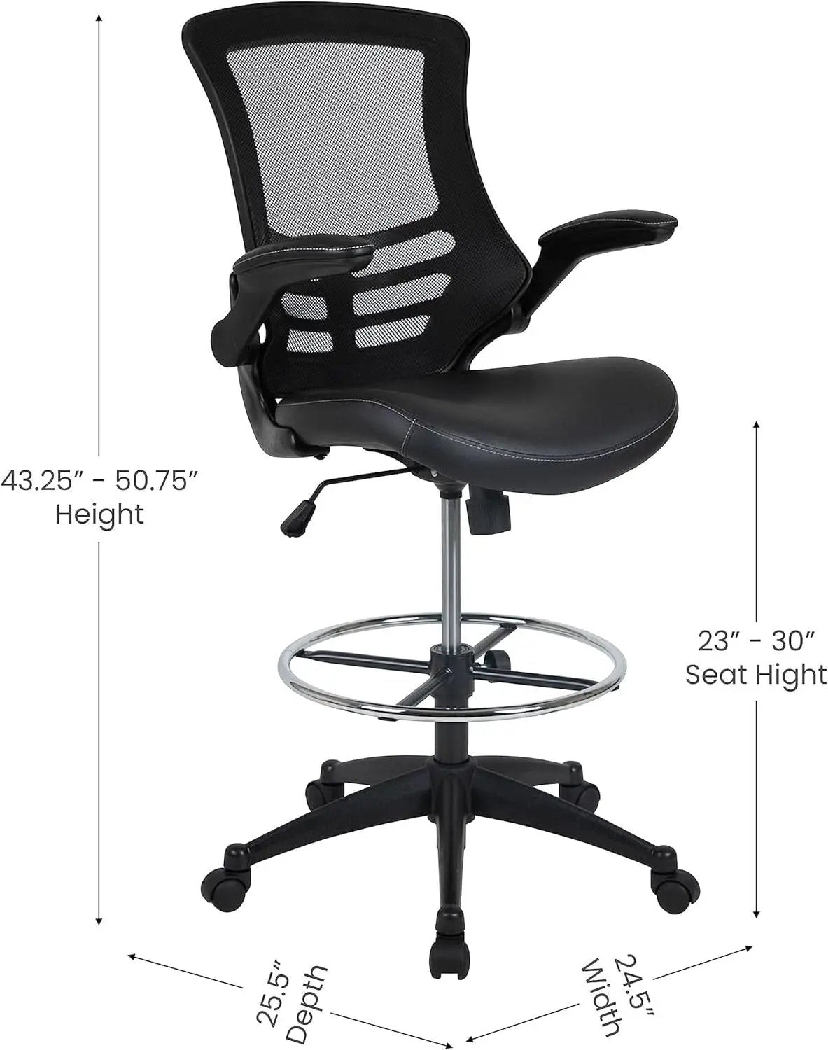 Kelista Mid Back Swivel Ergonomic Office Chair Black from PriceLows™