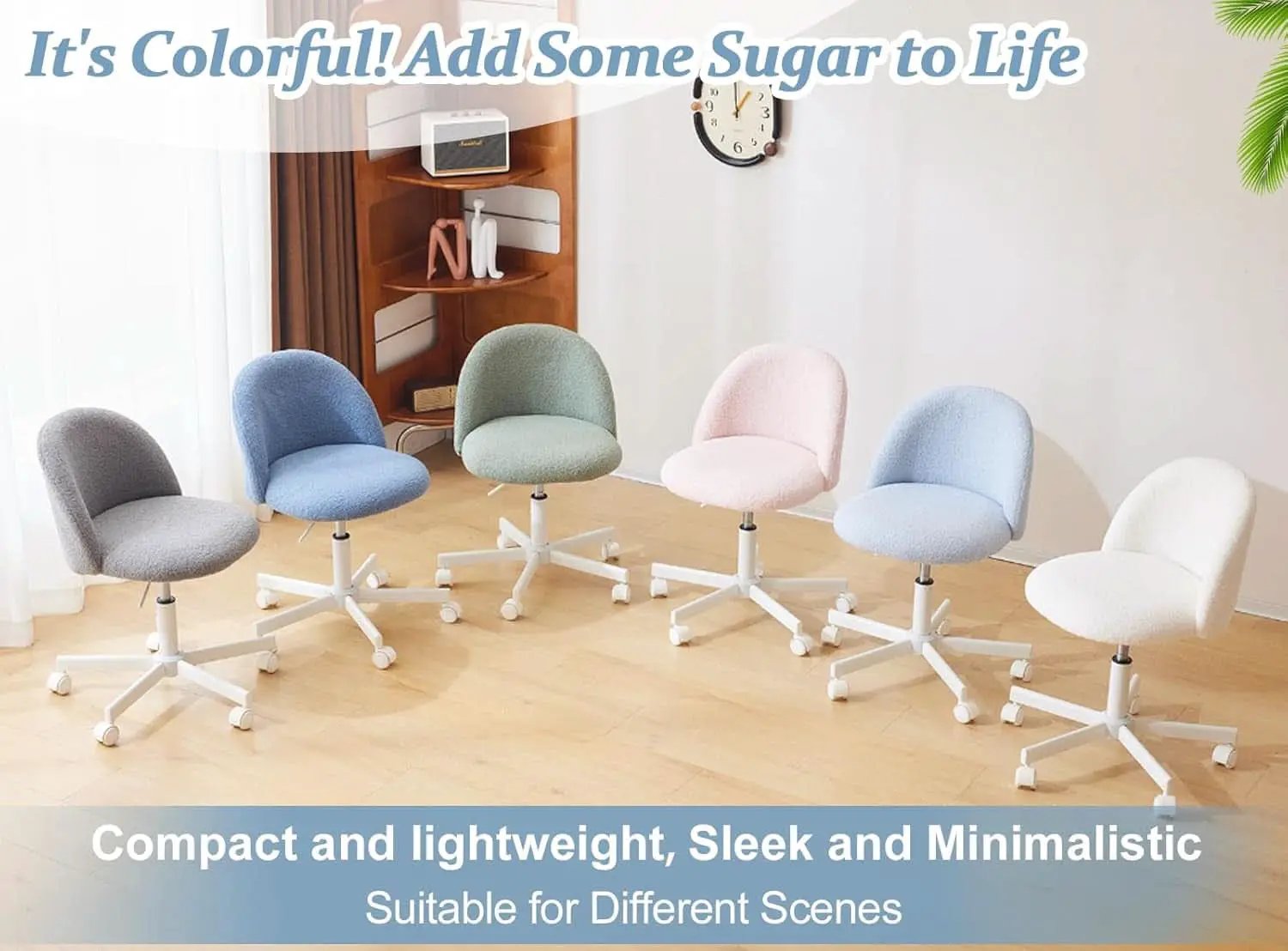 Pink Teddy Desk Chair With Lumbar Support And Wheels from PriceLows™
