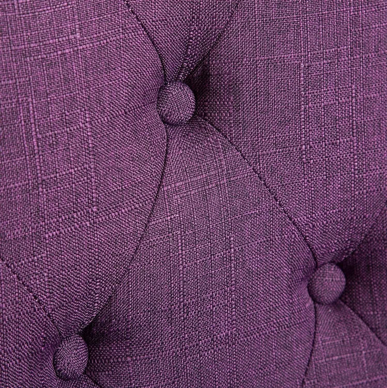 Solid Wood Purple Tufted Parsons Dining Chair Set of 2 from PriceLows™
