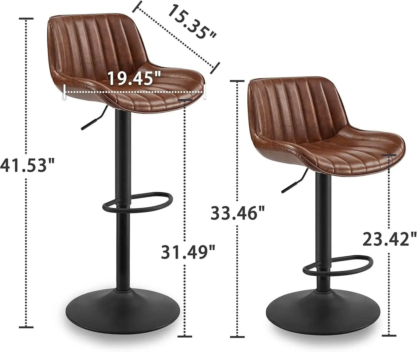 Mid Century Modern Adjustable Height Swivel Bar Stools from PriceLows™