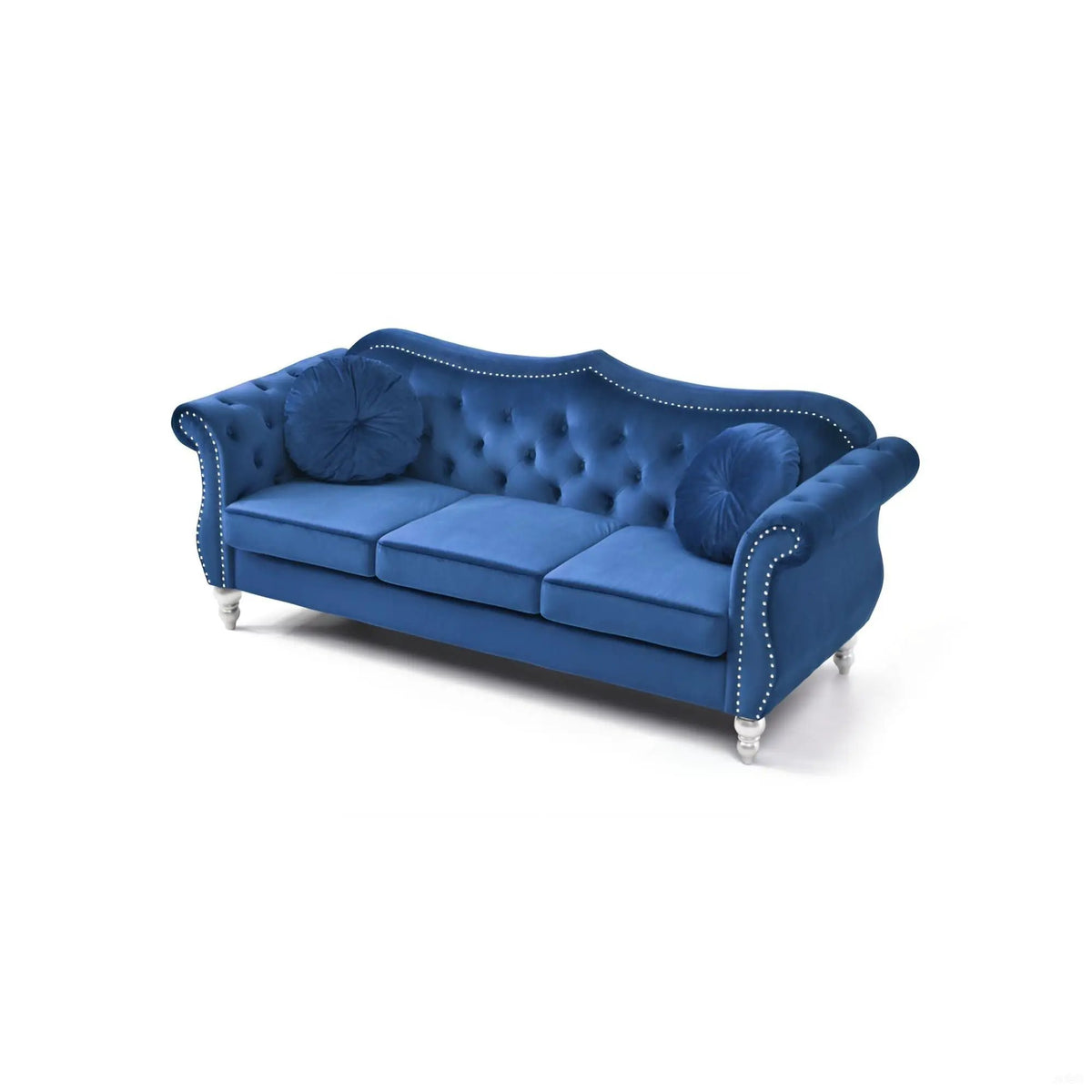 Hollywood Sofa | Updated Glam Design | Hand-Applied Nailhead Trim | Pocketed Coil Cushions