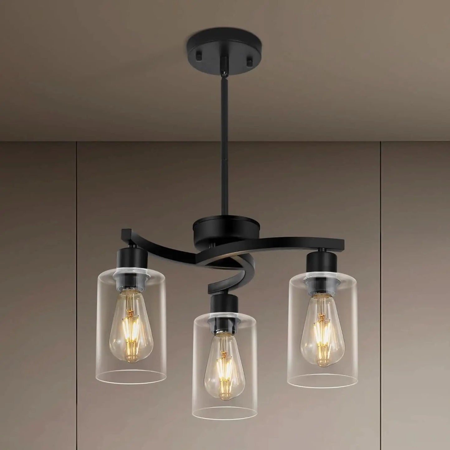 Three Light Black Dining Chandeliers For Kitchen Island from PriceLows™