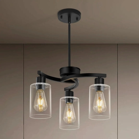 Three Light Black Dining Chandeliers For Kitchen Island from PriceLows™