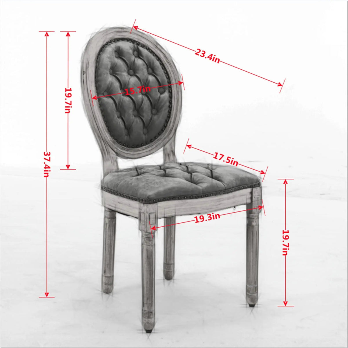 French Style Dining Chairs | Solid Wood Frame | Antique Painting | Hand-Pulled Buckle Decoration