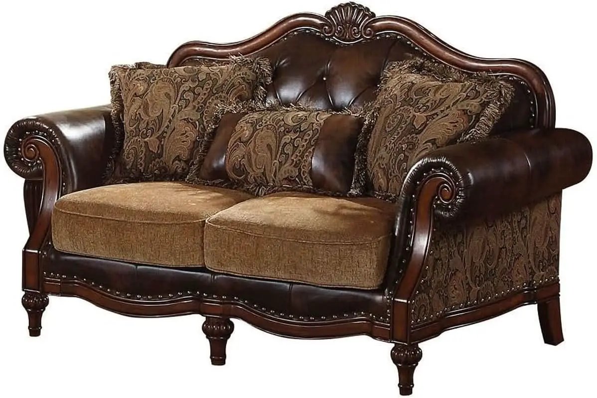 4 Piece Living Room Set With Sofa Loveseat Chair And Coffee Table Brown Chenille from PriceLows™